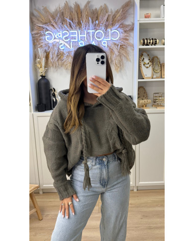 Pull Torsa à capuche Gris