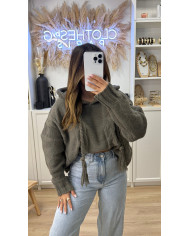 Pull Torsa à capuche Gris