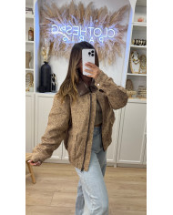 Bombers tweed col Simili Choco