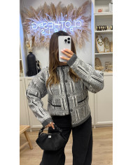 Cardigan Magge Rayé gris