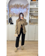 Blazer croisé à carreaux Beige