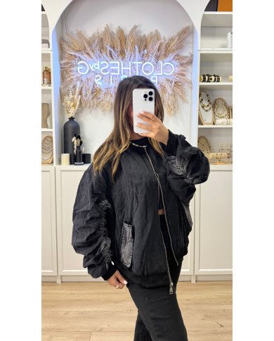 Bombers Noir & jean gris
