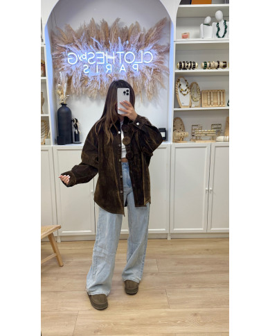Veste velours Daim Choco