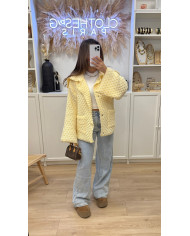 Jean Mom effiloché Bleu clair