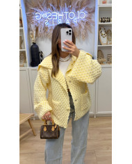 Gilet maille crochet Jaune