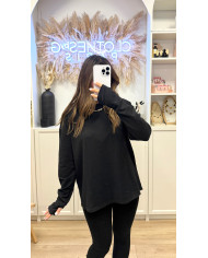 T-shirt épaulette mitaines Noir