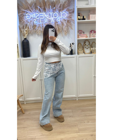 Jean évasé Shanon avec dentelle