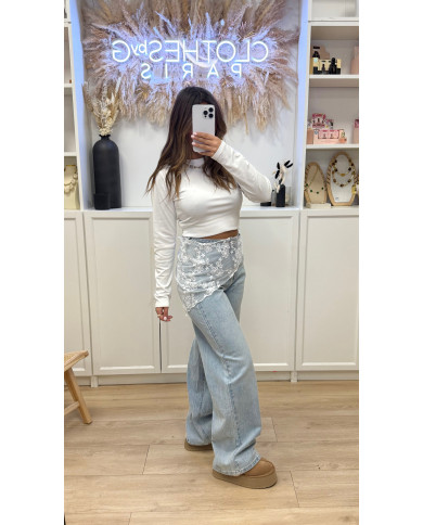 Jean évasé Shanon avec dentelle