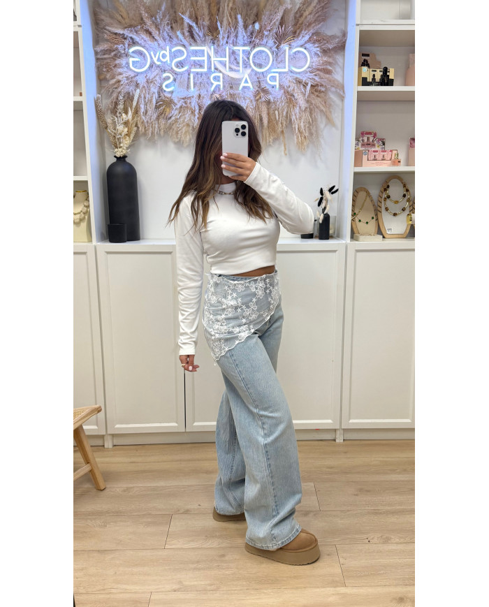 Jean évasé Shanon avec dentelle