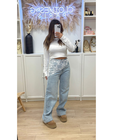 Jean évasé Shanon avec dentelle