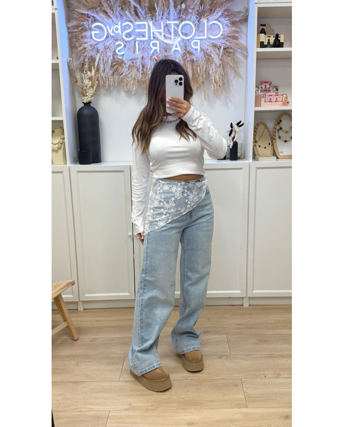 Jean évasé Shanon avec dentelle