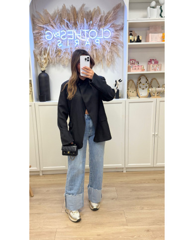 Blazer Croisé ouvert Noir