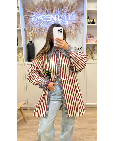 Chemise Incroyable rayé bordeaux