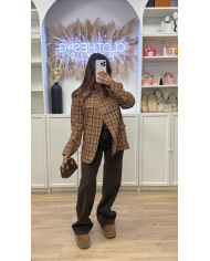 Blazer croisé à carreaux Jaune