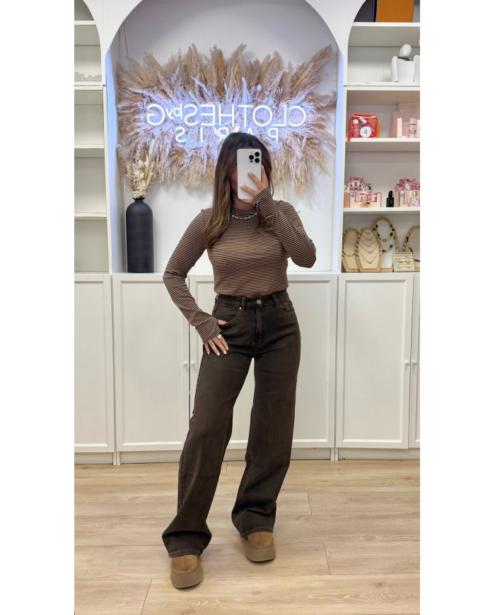 Jean évasé Gab Choco délavé