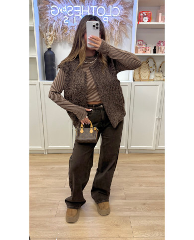 Jean évasé Gab Choco délavé