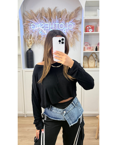 T-shirt oversize Souple noir