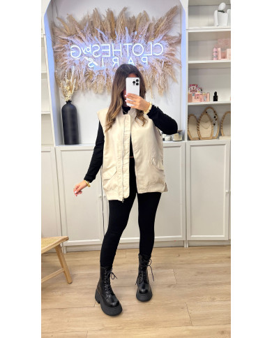 Bombers Sans manches Beige