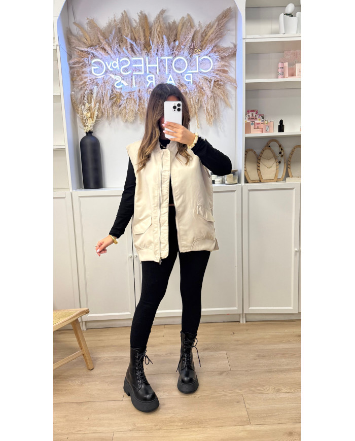 Bombers Sans manches Beige