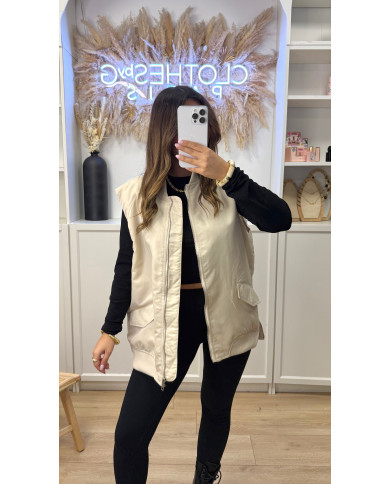 Bombers Sans manches Beige