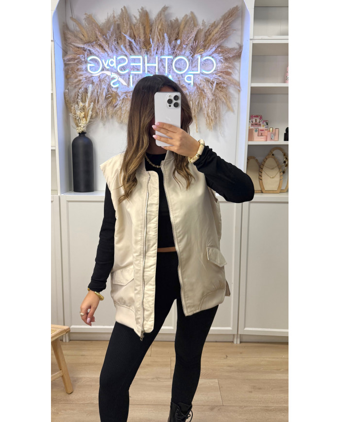 Bombers Sans manches Beige