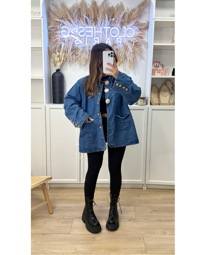 Veste Sandreau en jean brut & Bijoux