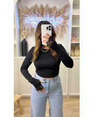 Top mitaines avec dentelle Choco