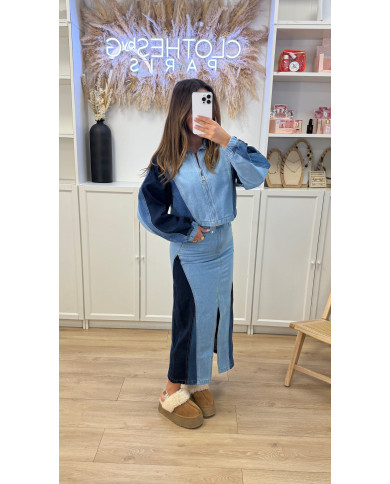 Jupe en jean Mague bicolore