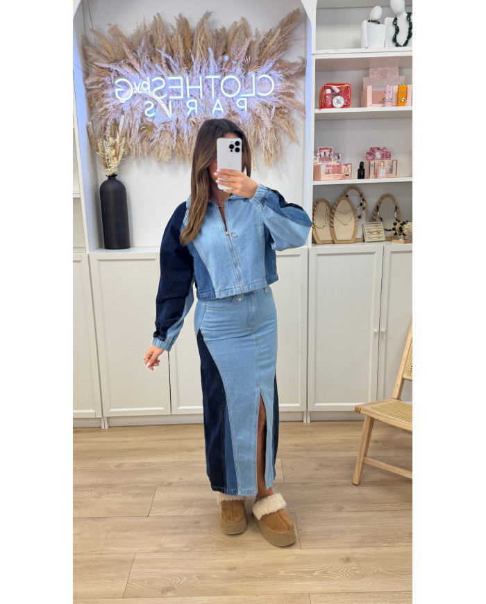 Veste en jean Mague bicolore