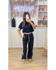 Pull Polo rayé rose & fushia