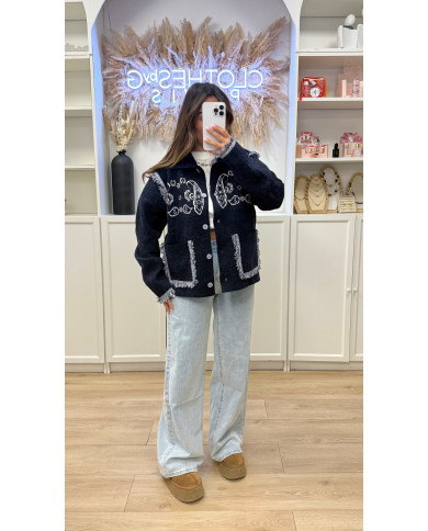 Cardigan KUJT Bleu & Blanc