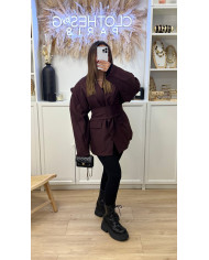 Blazer Nacima à ceinture Bordeaux