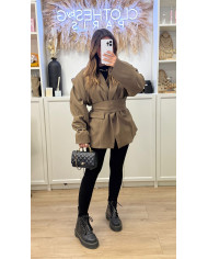 Blazer Nacima à ceinture Taupe