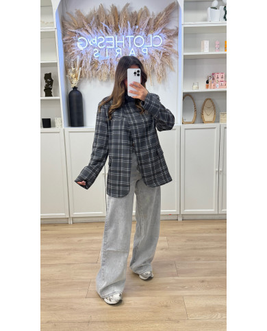 Blazer croisé Gris Rayé