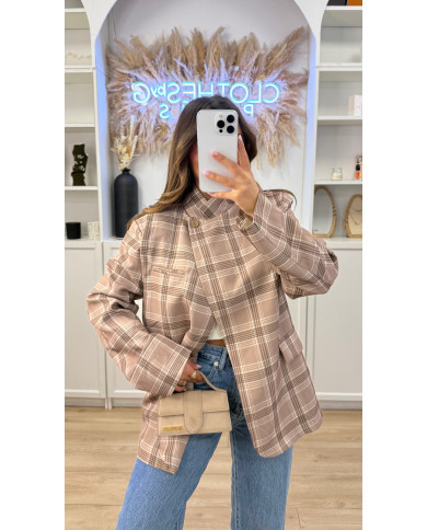 Blazer Croisé beige rayé