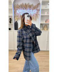 Blazer croisé bleu rayé