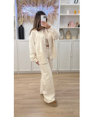 Veste Gaby en jean Beige & Camel