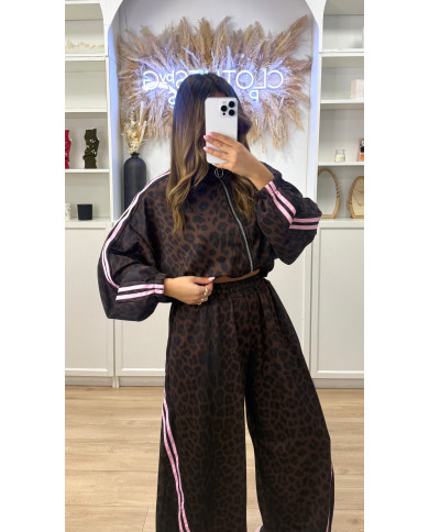 Ensemble ADDI Leopard Rayures Rose