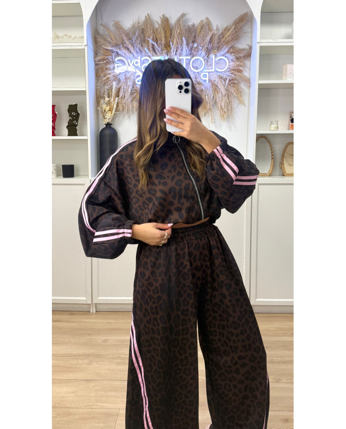 Ensemble ADDI Leopard Rayures Rose