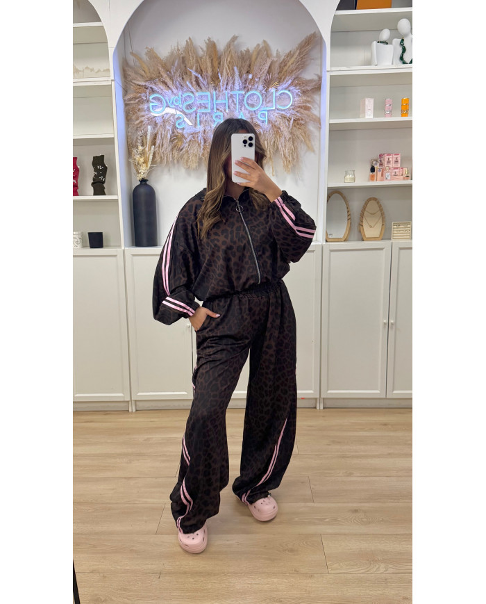 Ensemble ADDI Leopard Rayures Rose