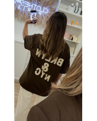 T-shirt Oversize Nyc beige & Choco