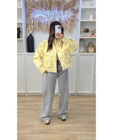 Bombers Vintage Simili Jaune