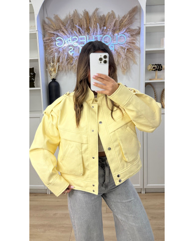 Bombers Vintage Simili Jaune
