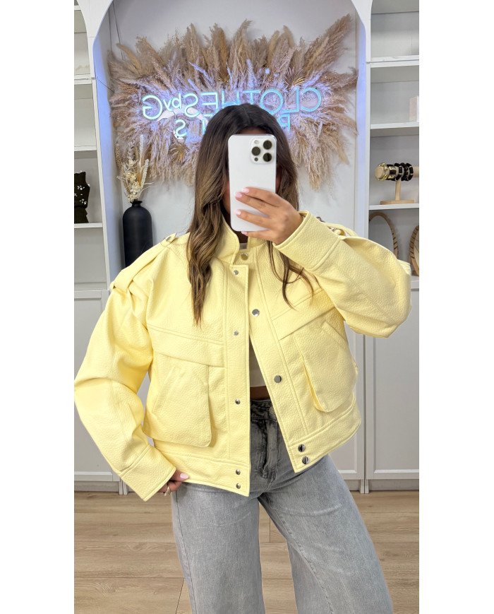 Bombers Vintage Simili Jaune
