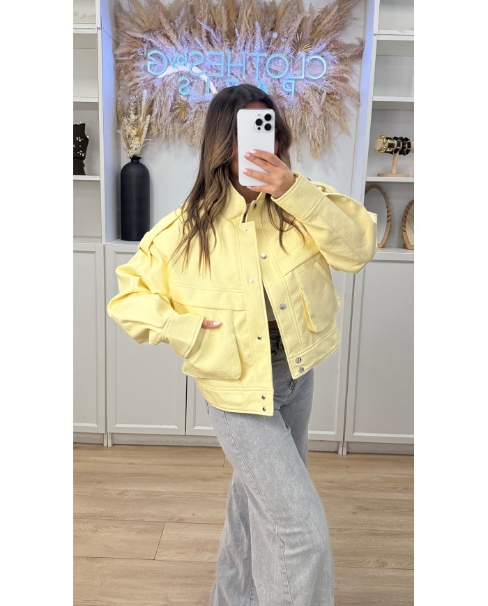 Bombers Vintage Simili Jaune