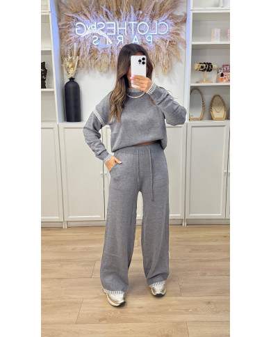Ensemble détails viscose Gris