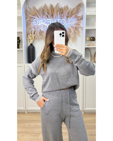 Ensemble détails viscose Gris