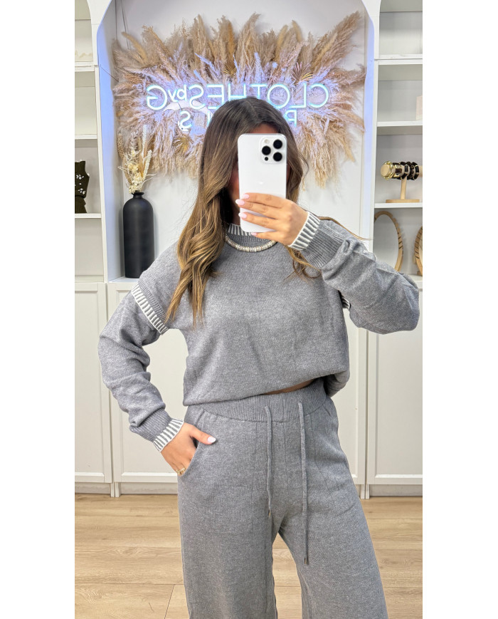 Ensemble détails viscose Gris
