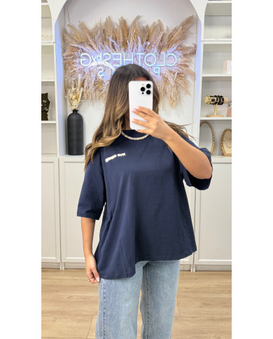 T-shirt Rive Oversize bleu marine