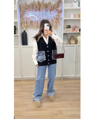 Cardigan bordeaux détails PDP